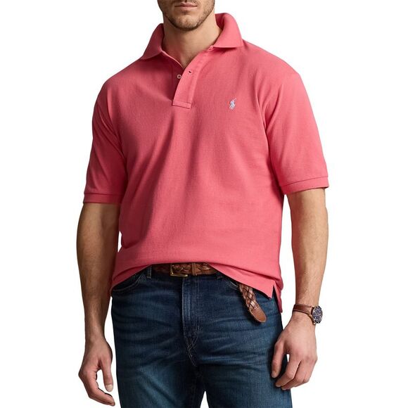 Polo Ralph Lauren Mens Big & Tall The Iconic Mesh Polo Shirt 2XLT Pale Red - NWT